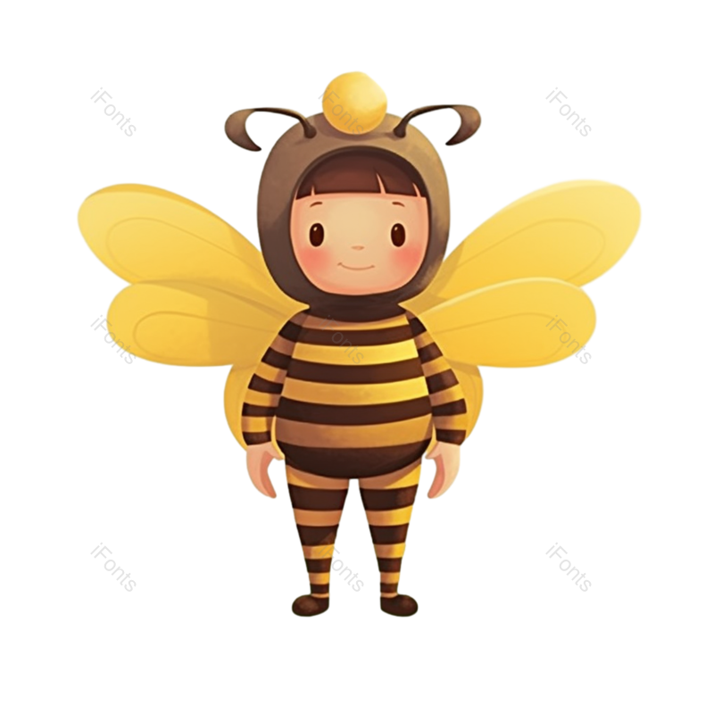 插图图片,儿童元素,蜜蜂PNG,小蜜蜂免抠素材